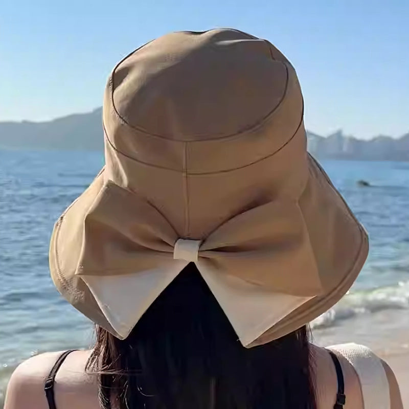 👒 Знижка 50% (обмежена пропозиція)! ✨ Жіночий капелюх від сонця з широкими крисами та бантом — складаний, захист на 360° 🎀