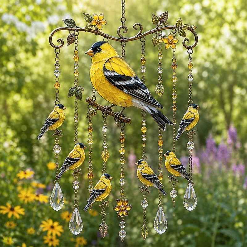 Graceful Hummingbird Crystal Wind Chime – Outdoor Garden Decor for Bird Lovers Secondary image