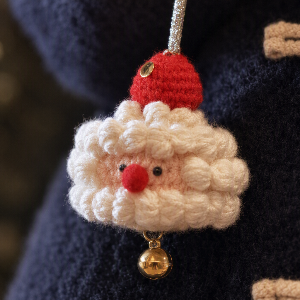 Handmade Crocheted Santa Claus Hanging Ornament Car Charm