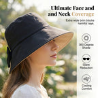 👒 Знижка 50% (обмежена пропозиція)! ✨ Жіночий капелюх від сонця з широкими крисами та бантом — складаний, захист на 360° 🎀