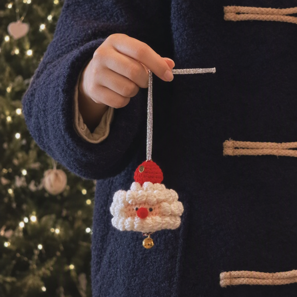 Handmade Crocheted Santa Claus Hanging Ornament Car Charm