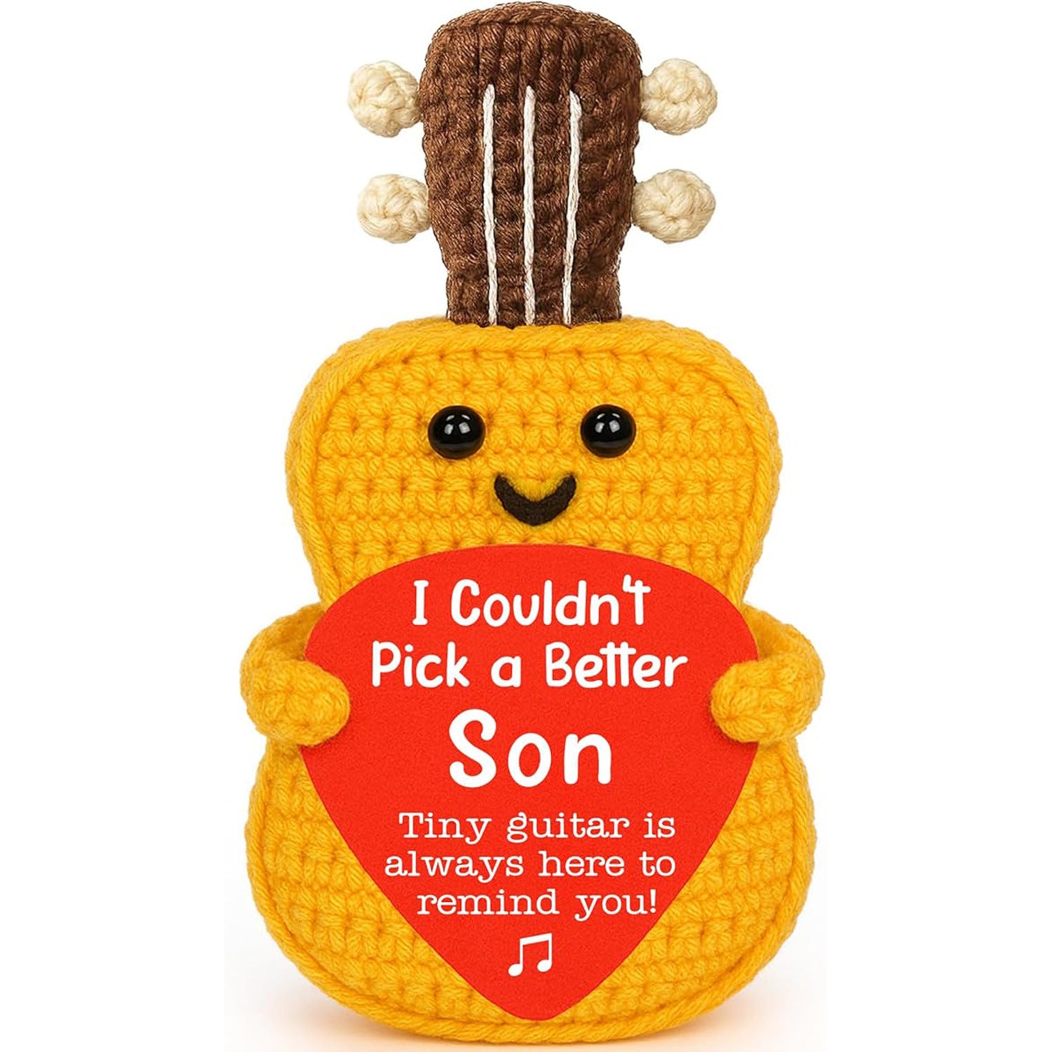 Yarn Knitted Guitar Doll Yellow Thread Cluster Music Instrument Ornament Positive Energy Pure Hand Crocheted Guitar Doll