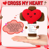 Crocheted Cross Doll Red Love Yarn Knitted Brown Cross Blessing Doll Love Cross Doll