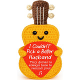 Yarn Knitted Guitar Doll Yellow Thread Cluster Music Instrument Ornament Positive Energy Pure Hand Crocheted Guitar Doll