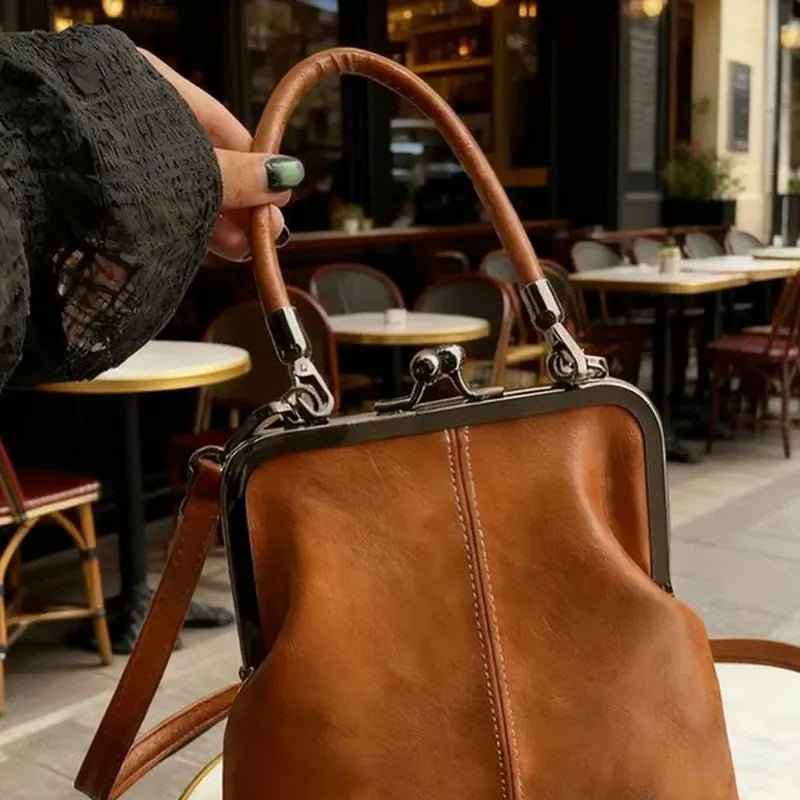 👜 Знижка 50% (обмежена пропозиція)! ✨ Сумка через плече із застібкою-поцілунком — вінтажний стиль, верхня ручка, два варіанти носіння 💼
