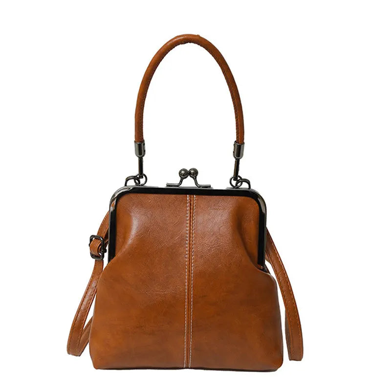 👜 Знижка 50% (обмежена пропозиція)! ✨ Сумка через плече із застібкою-поцілунком — вінтажний стиль, верхня ручка, два варіанти носіння 💼