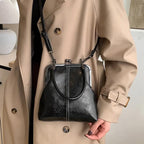👜 Знижка 50% (обмежена пропозиція)! ✨ Сумка через плече із застібкою-поцілунком — вінтажний стиль, верхня ручка, два варіанти носіння 💼