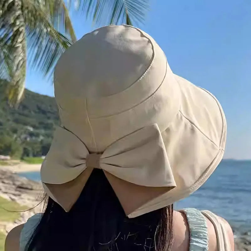 👒 Знижка 50% (обмежена пропозиція)! ✨ Жіночий капелюх від сонця з широкими крисами та бантом — складаний, захист на 360° 🎀