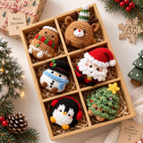 Crochet Christmas Car Ornament of Snowman Santa Penguin Grin Crochet car hanging