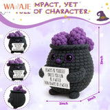 Knitted Magic Pot Doll Halloween Magic Pot Bubble Doll with Black Hat Cute Ghost Doll