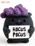 Knitted Magic Pot Doll Halloween Magic Pot Bubble Doll with Black Hat Cute Ghost Doll - HDCI Magic Pot Doll / Finished